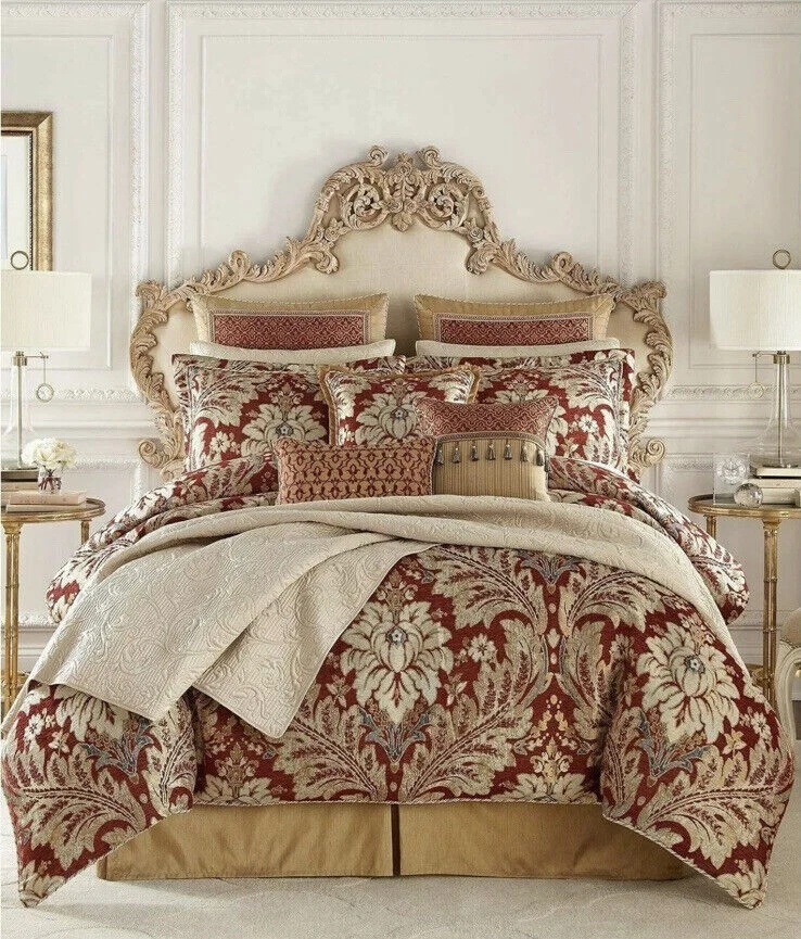 Croscill Arden Red Queen Bet Set Includes Comforter 2 Shams Bed Skirt Brand New - Image 2 of 2