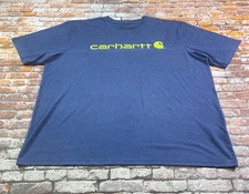 Carhartt Shirt Adult XXL Blue Regular Fit Short Sleeve Workwear Casual Tee Mens