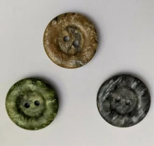  Round 2-hole Button - 28 mm 1 inch DILL BUTTONS (pick color)    
