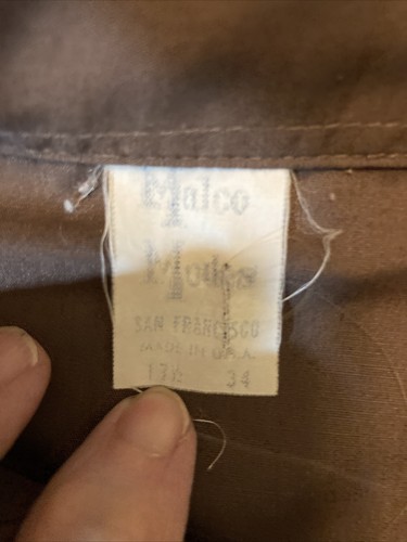 VTG 1970's Honky-Tonk "Malco Modes" of S Francisco Brown Western Shirt 17.5/34 - Picture 6 of 9