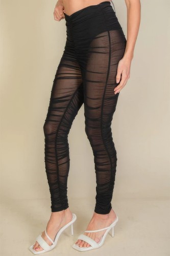 Ruched Poly Mesh Leggings - 第 3/7 張圖片