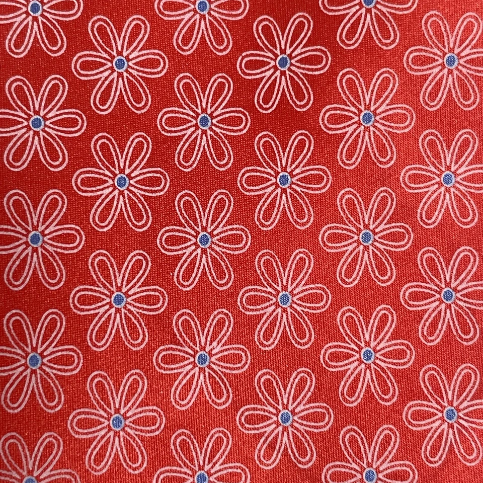 Corbata Barneys Nueva York Seda Italia Rojo Azul Blanco Floral 3.25" Foto 4 de 4