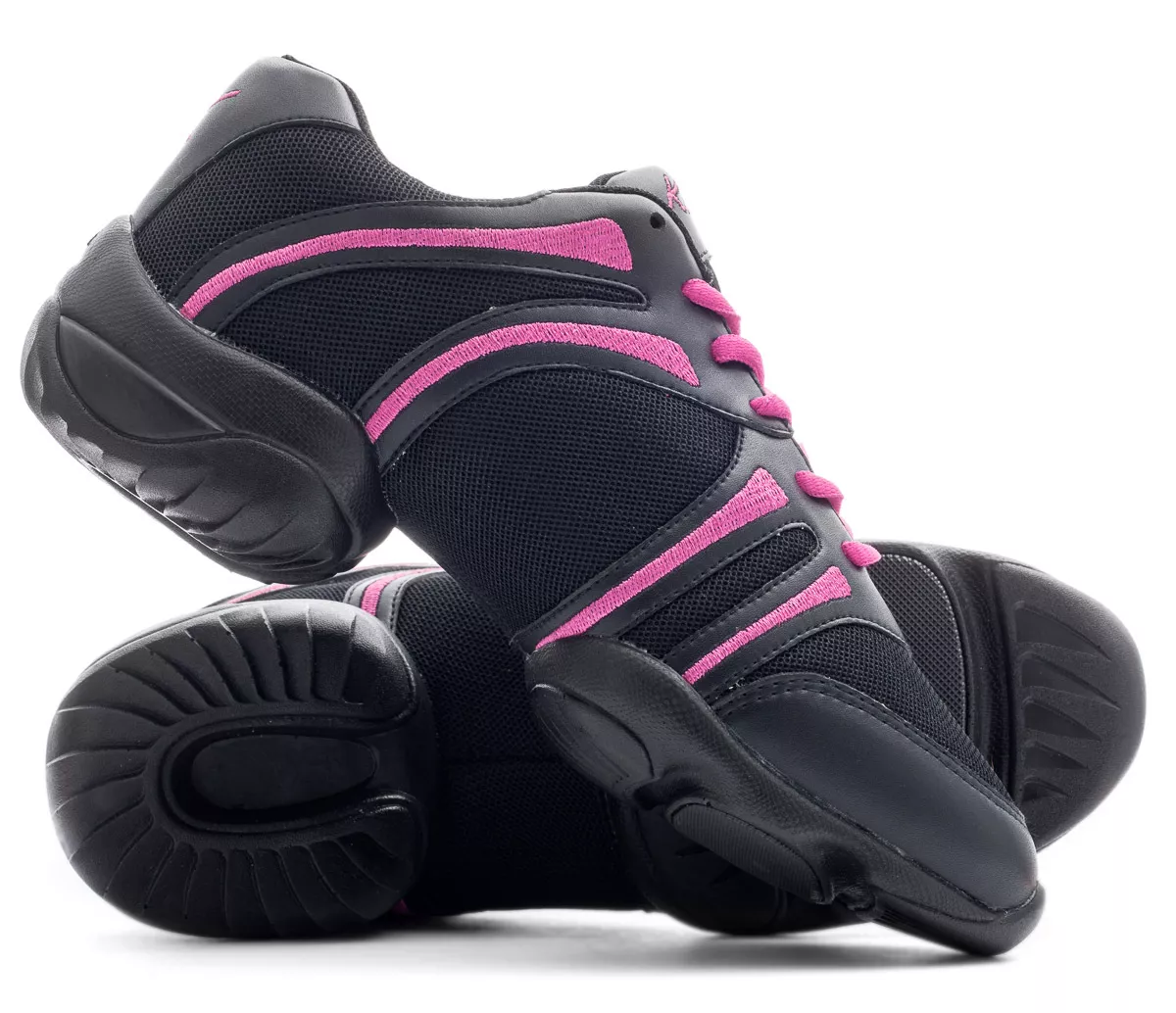 Black And Pink Split Sole Jazz Dance Practice Shoes Sneakers
