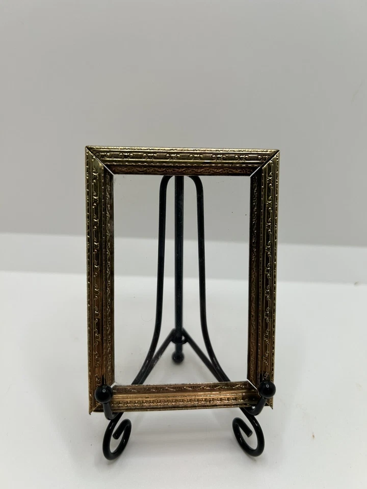 Antique & Vintage Brass Picture Frames Lot Of 6 Art Nouveau Tin Back NOS Oval - Image 3 of 4