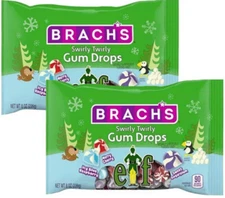 Brach's (2-PACK ) Christmas ELF Swirly Twirly Gum Drops Candy 16 oz 