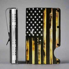 RFID Blocking Aluminum Wallet – Identity Theft Protection Card Holder USA Flag