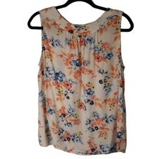 Talbots Floral Blouse Women's Small GUC Sleeveless Soft Rayon Flowers