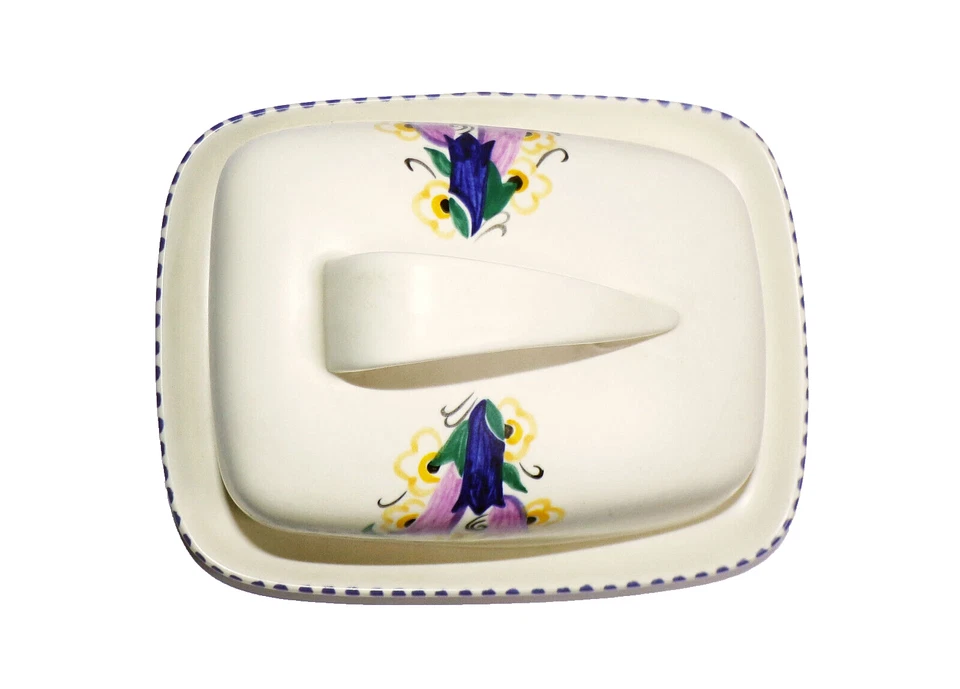 Poole Pottery Traditional CL Pattern Cheese Dish Wedge Shape - Image 4 of 4