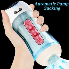 Male Masturbaters Automatic HandsFree Telescopic Cup Heating Stroker Lubricants
