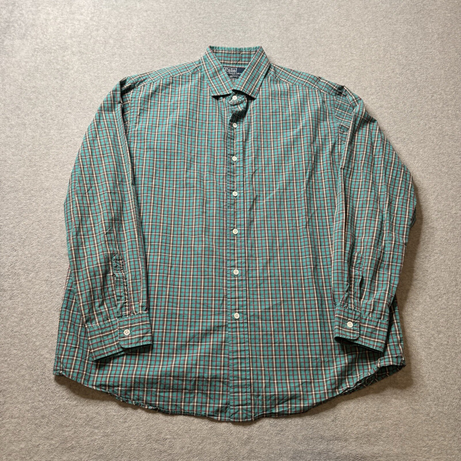 Polo Ralph Lauren Westerton camicia uomo XL verde quadri cotone preppy pony adulto