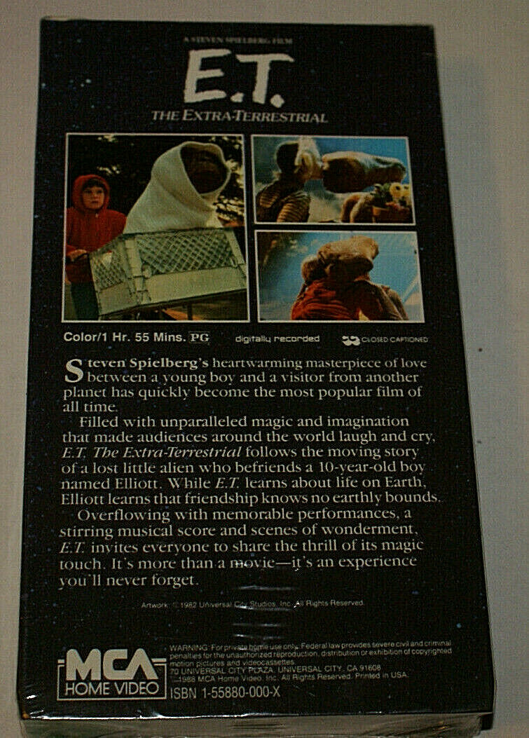 その他 Abraham [VHS] E.T. The Extra-Terrestrial VHS 1988 Green Tape Door MCA Home
