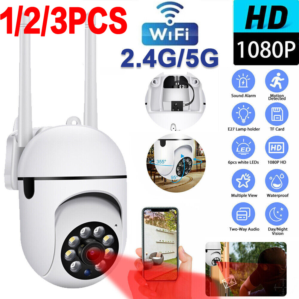 New 5G Wifi 1080P HD Home Security Camera System Wireless Outdoor Night Vision Cam
