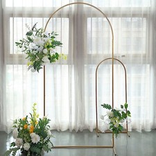 Gold Metal Floral Display Frame Round Top Backdrop Stand Wedding Arch Events