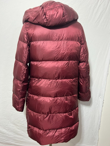 Athleta Women Small Hooded Down Jacket Dark Red Zip-Up Removable Vest - Picture 3 of 7