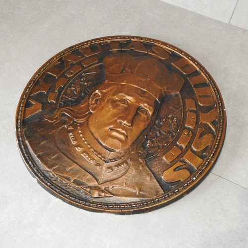 Rare Lithuanian Large Plaster Plaque Petras Rimša Vytautas The Great Ruler - Picture 16 of 23