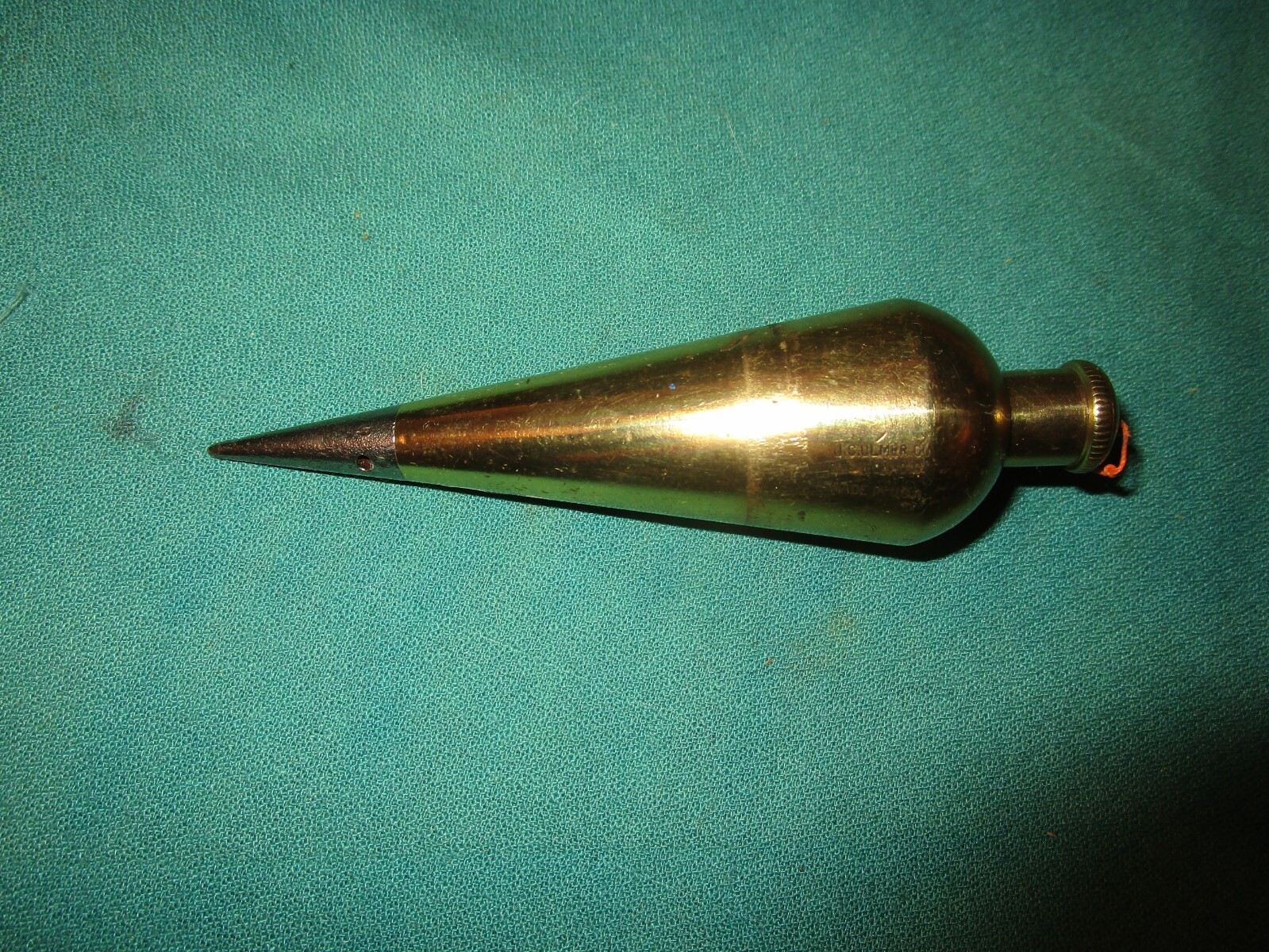 Vintage 13 oz Brass Plumb Bob Marked J. C. Ulmer Co. Cleveland. O. eBay