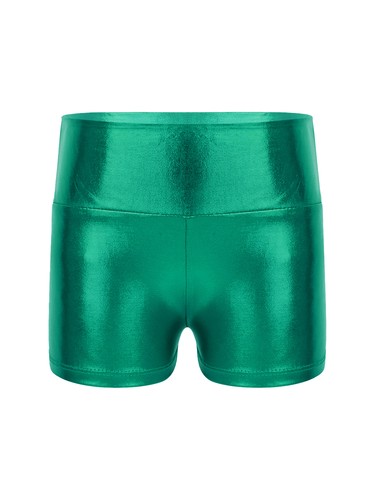 Kids Girls Boyshort Activewear Bottoms Athletic Dance Shorts Metallic Unitard - Picture 104 of 120