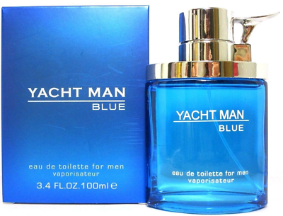 YACHT MAN BLUE Eau De Toilette Spray FOR MEN 3.4 Oz / 100 ml BRAND