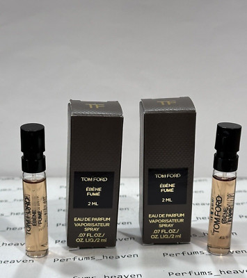 2x Tom Ford Ebene Fume Eau de Parfum EDP Sample Spray .07oz, 2ml New In Box