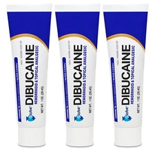 Globe Dibucaine 1% Hemorrhoid Treatment Ointment - 1 Oz Rapid Numbing (3 Pack)