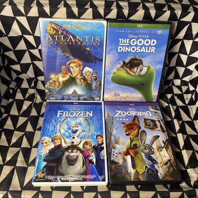 Disney Dvd Lot Of 4: Atlantis - Zootopia - Frozen - The Good