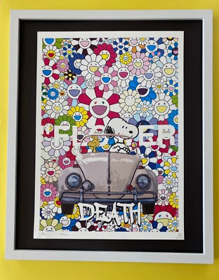 【ヌーピィ】【額縁＋マット組込】【DEATH NYC】SNOOPY 🔥Death NYC Large Framed 16x20in Pop Art Graffiti COA SNOOPY