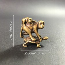 Brass Figurine Monkey Stepping on Turtle Pendants Statue Ornaments Antique