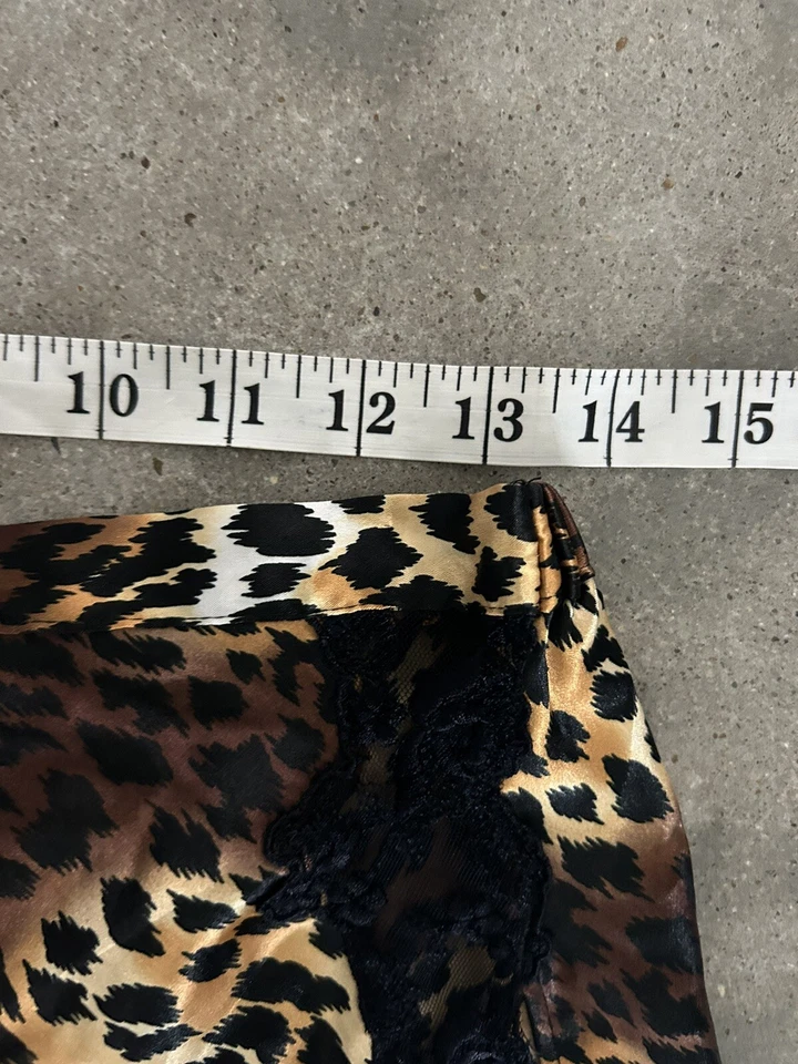 Conjunto de Pantalones Cortos Cami Vintage Victoria's Secret Y2K Grande y Mediano Encaje Leopardo Foto 3 de 4