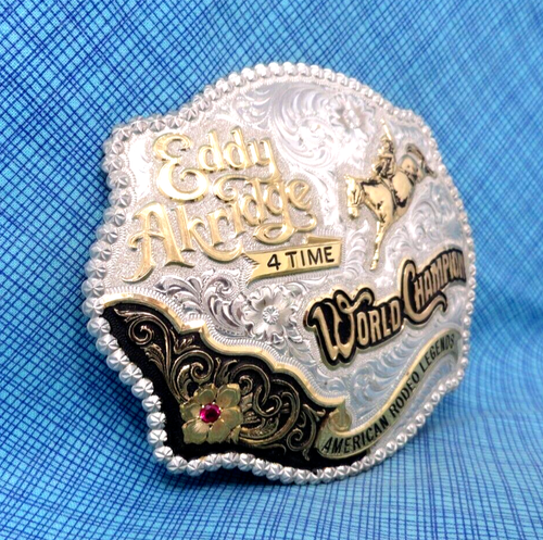 Gist Eddy Akridge Belt Buckle Rodeo Legends Sterling OL #4 LE COA IOB Vtg.MDA002 - Picture 7 of 16