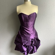 Vintage 90s Gunne Sax Jessica McClintock PURPLE Strapless Corset Dress Size 3