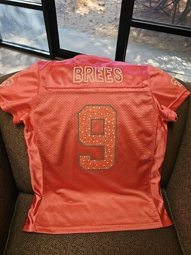 Reebok Women's Team Apparel Large Drew Brees Jersey Pink - Picture 3 of 3
