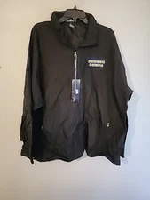 Waffle House NWT Black Full Zip Windbreaker Jacket Uniform Embroidered Sz XL 