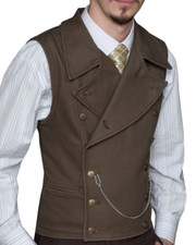 Men Suit Vest Lapel Neck Waistcoat Formal Double-breasted Business Slim Fit Vest