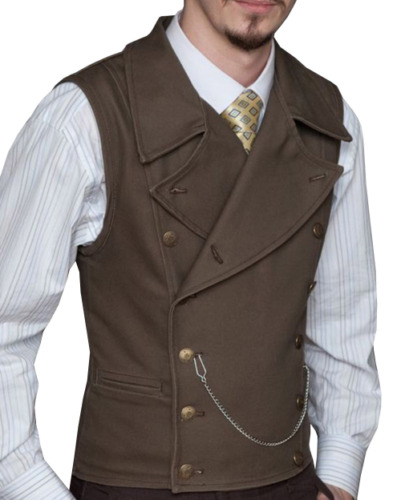 Men Suit Vest Lapel Neck Waistcoat Formal Double-breasted Business Slim Fit Vest - Picture 1 of 43