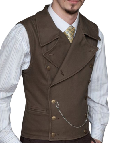Men Suit Vest Lapel Neck Waistcoat Formal Double-breasted Business Slim Fit Vest - Picture 2 of 43