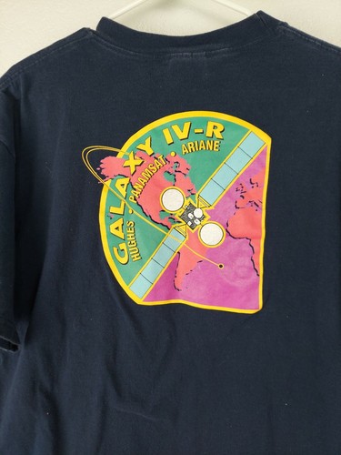 Galaxy IV-R Satellite Men's Graphic Tshirt Sz XL Hughes PanamStat Ariane Space