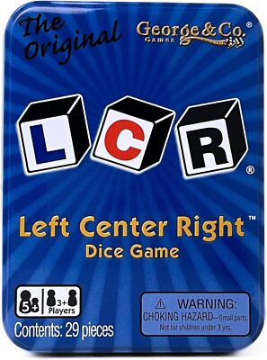 LCR  Left Center Right  Dice Game - Blue Tin 