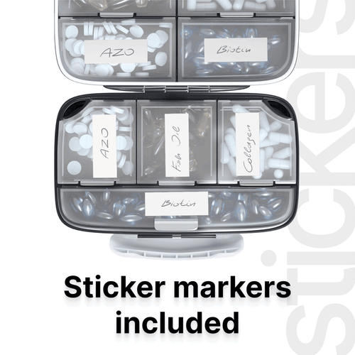Travel Pill Organizer Airtight Medicine Case for Traveling Grey Plastic Holder - Picture 6 of 7