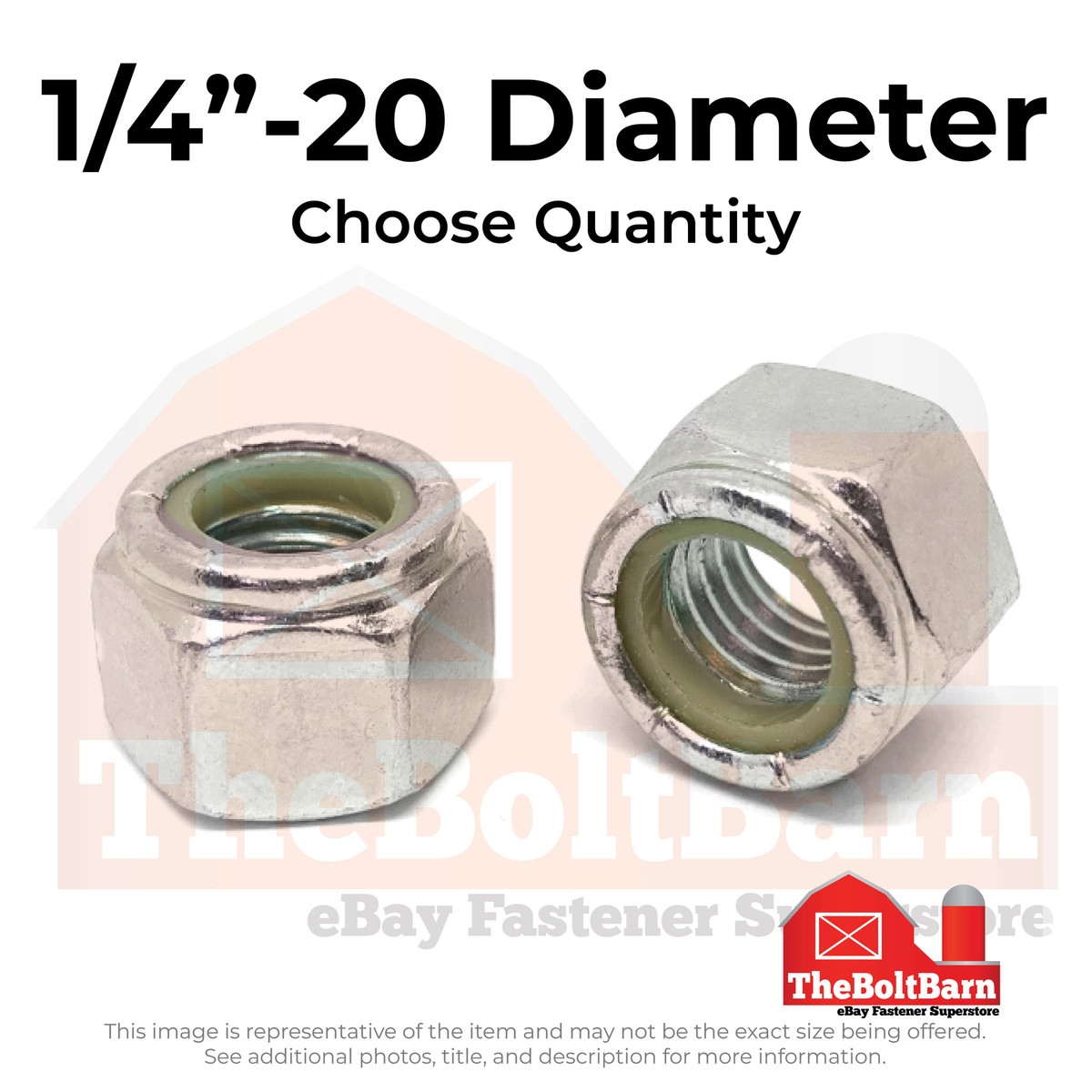 1/4"-20 316 Stainless Steel Nylon Insert Lock Nuts (Pick Quantity)