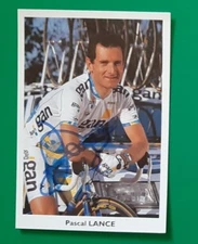 CYCLING cycling card PASCAL LANCE team GAN 1995 Signed