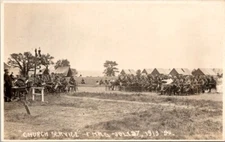 RPPC Postcard WW I Church Service Military Band M.N.G. National Guard 1913 15542
