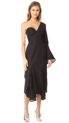 C/MEO COLLECTIVE Aspire black one shoulder fit and flaredress BNWT S - Picture 5 of 10
