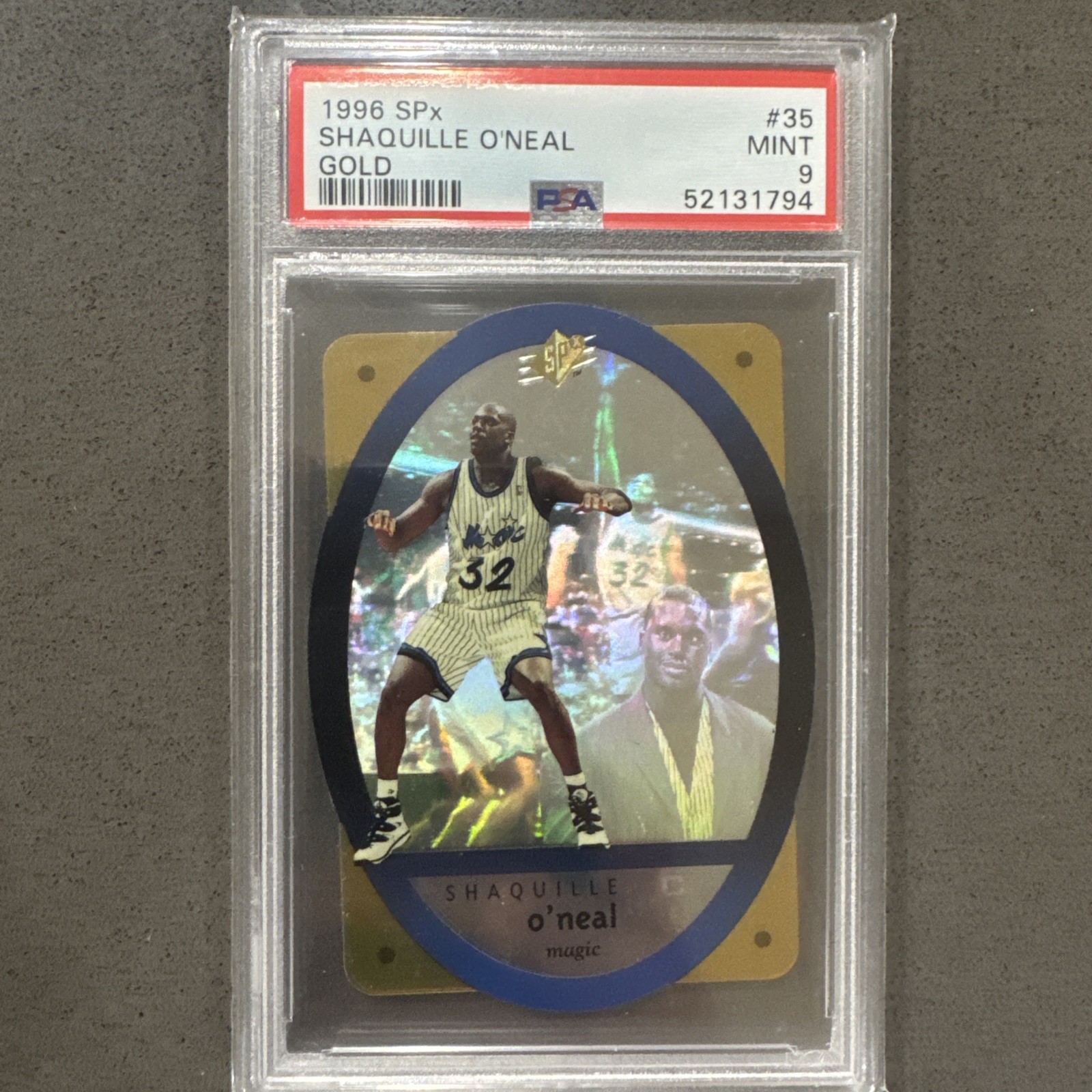 1996 SPX SHAQUILLE O'NEAL GOLD #35 MINT PSA 9 view 1