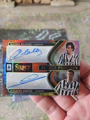 Platini Zidane Double Auto /10 Panini Select Serie A Mint Condition