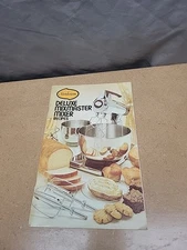 Vintage 1975 Sunbeam Deluxe MixMaster Mixer Recipes Cookbook Breads Cakes