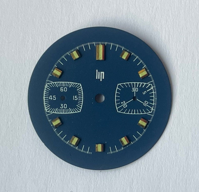 Cadran LIP Chronograph neuf 31.7 mm blanc et argenté pour montre mécanique