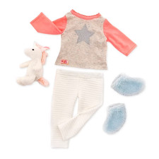 Our Generation Unicorn Wishes with Unicorn Plush Pajama Outfit for 18" Dolls