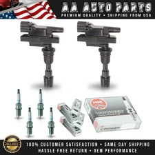 2 Ignition Coil & 4 NGK Spark Plug for 2001-2005 Mazda Miata 1.8L l4 UF408