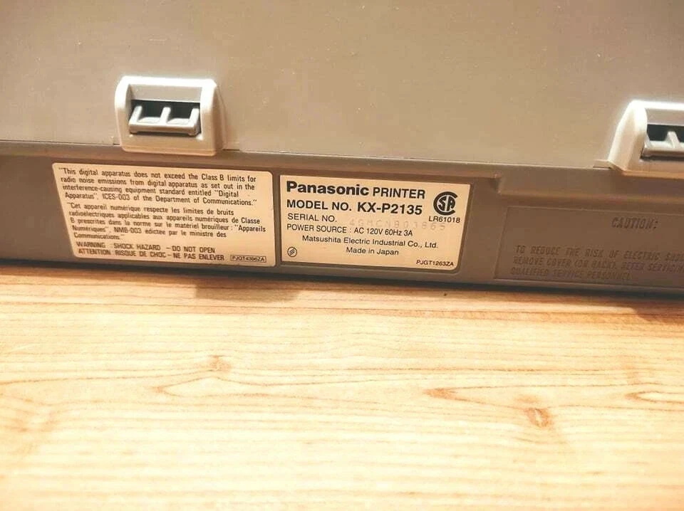UNTESTED BUT POWERS ON PANASONIC KX-P2135 PRINTER 24PIN DOT MATRIX COLOR 120V - Image 4 of 4