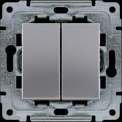 Dante Kos European Backlit Light Switch Silver Inox 464115